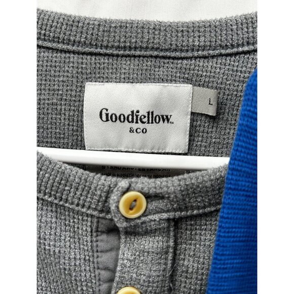 Bundle Of 3 Thermal Henley Waffle Knit Long Sleeve Shirts Large - Goodfellow &Co - Picture 2 of 6